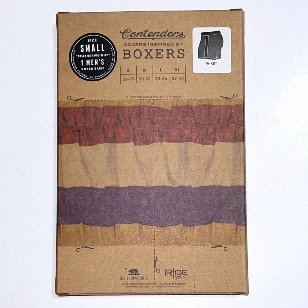 Contenders Clothing Mens Mike‎ Boxer Briefs Black Small Ride Control Technology